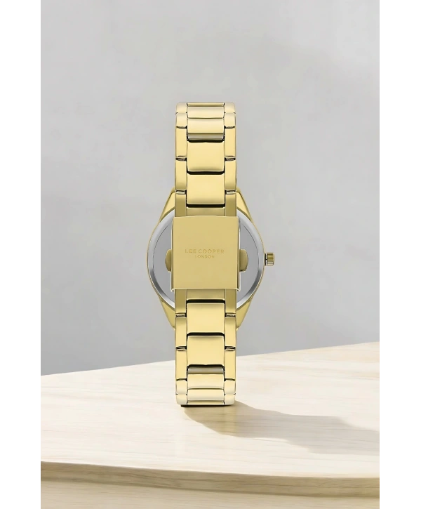 Fosforlu Gold Renk Çelik Kordon&kasa Kadın Kol Saati Bileklik Hediyeli Sdlc009