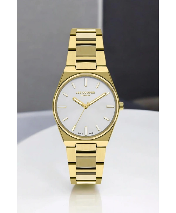 Gold-beyaz Renk Çelik Kordon&kasa Kadın Kol Saati Bileklik Hediyeli Sdlc011