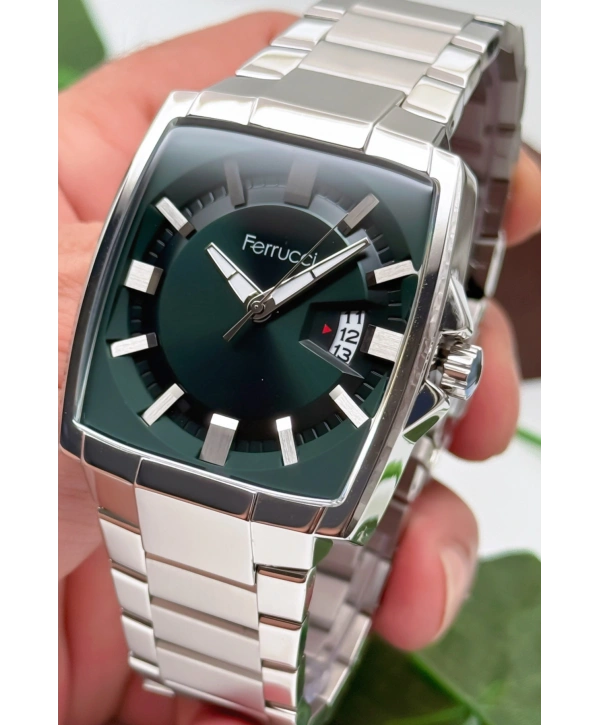 Erkek Kol Saati, Çelik Kordon & Özel Tasarım, 3atm Suya Dayanıklı Gümüş-yeşil Sdfer163