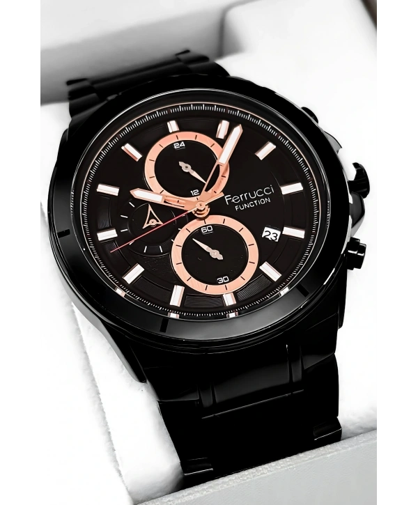 Erkek Kol Saati Function Siyah Renk, 3 Atm Su Geçirmezlik Bileklik Hediyesi Ile Sdfer003