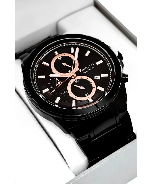 Erkek Kol Saati Function Siyah Renk, 3 Atm Su Geçirmezlik Bileklik Hediyesi Ile Sdfer003