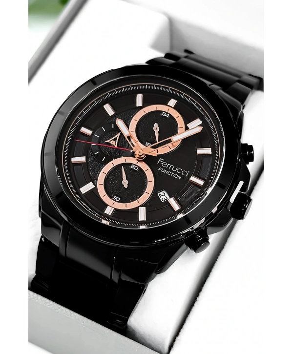 Erkek Kol Saati Function Siyah Renk, 3 Atm Su Geçirmezlik Bileklik Hediyesi Ile Sdfer003