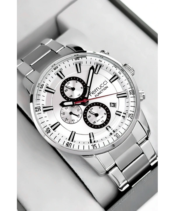 Function Erkek Kol Saati Gümüş Renk Çelik Kordon ve Kasa, sdfer004