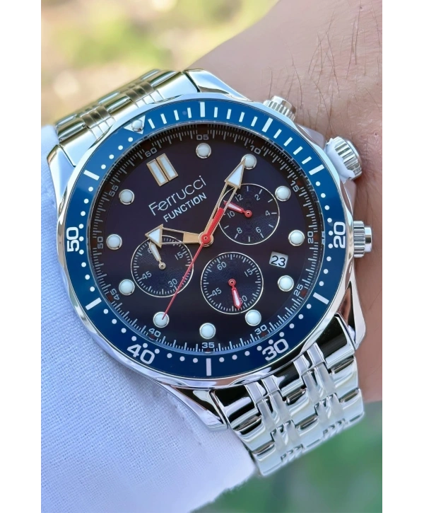 Function Erkek Kol Saati Çelik Kordon Çelik Kasa 3 Atm Suya Dayanıklılık