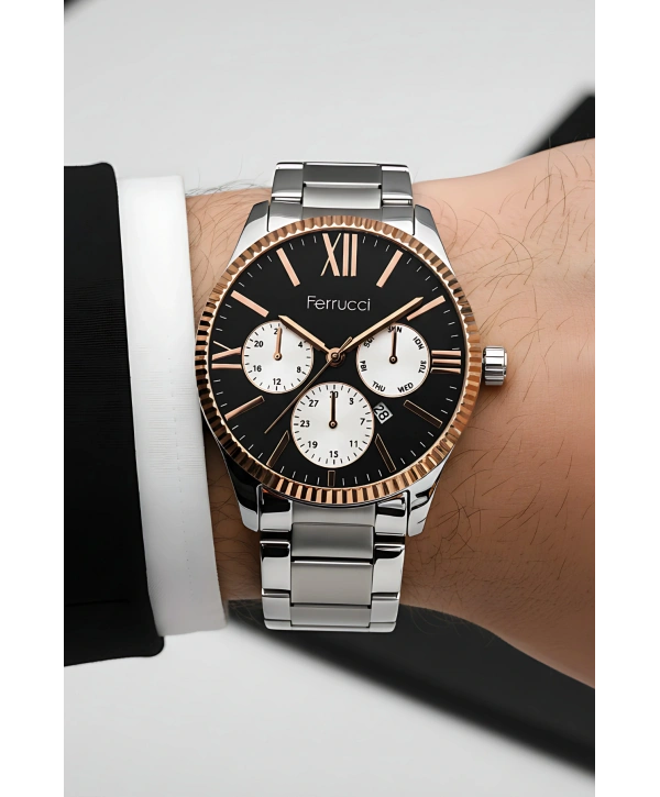 Takvimli Erkek Kol Saati Takvimli Çelik Kordon 3 Atm Suya Dayanıklı Bileklik Hediyeli Gümüş