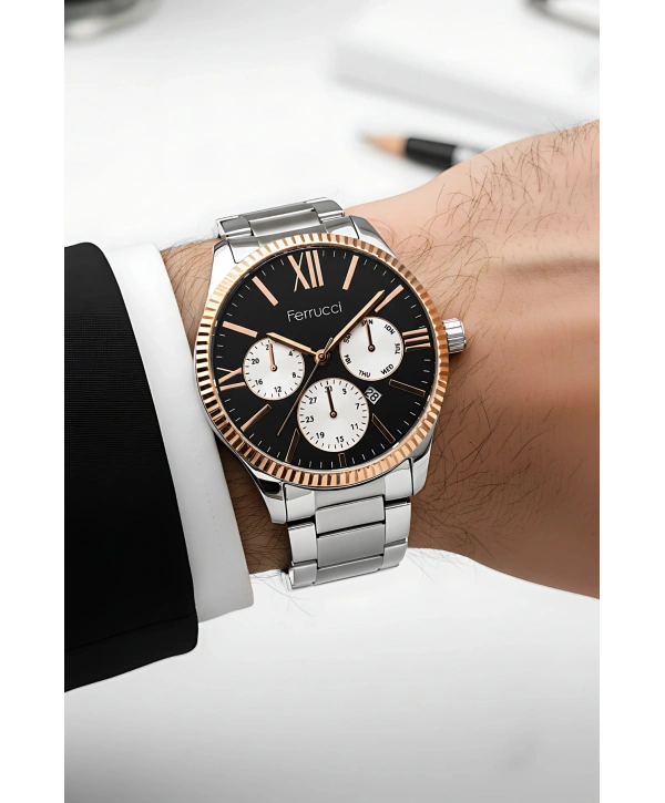 Takvimli Erkek Kol Saati Takvimli Çelik Kordon 3 Atm Suya Dayanıklı Bileklik Hediyeli Gümüş