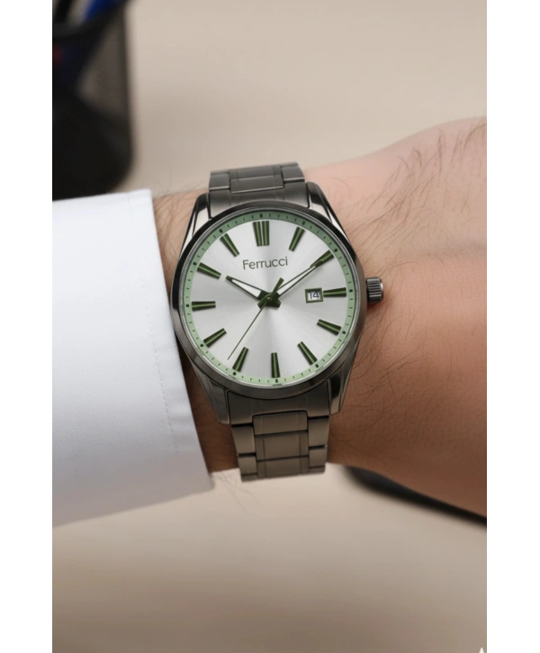 Takvimli Erkek Kol Saati Çelik Kordon 3 Atm Suya Dayanıklı Bileklik Hediyeli Füme sdfer029