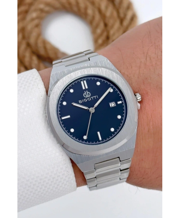 Erkek Kol Saati Tüm Fonksiyonlar Aktif Gümüş-mavi Sdb004
