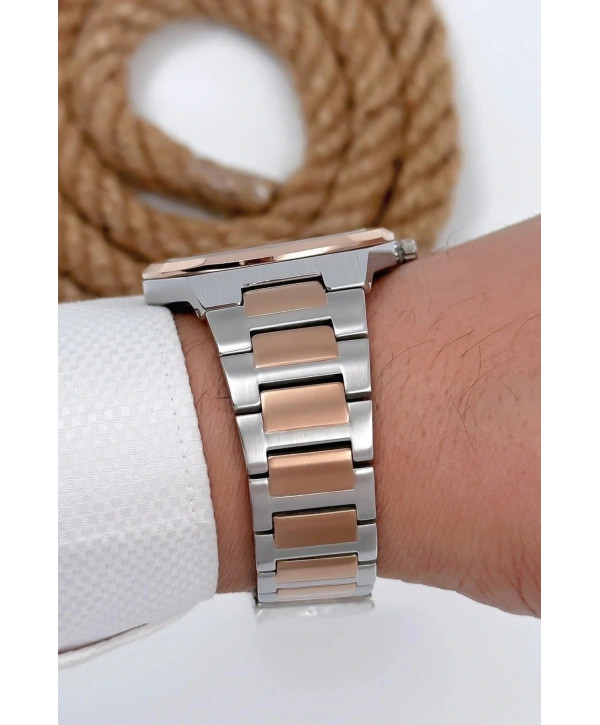Erkek Kol Saati Tüm Fonksiyonlar Aktif Gümüş-rose Gold Sdb004
