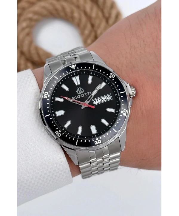 Erkek Kol Saati Tüm Fonksiyonlar Aktif Gümüş-siyah Sdb002