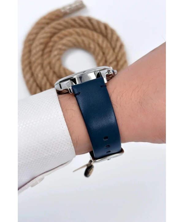 Erkek Kol Saati Tüm Fonksiyonlar Aktif Mavi Deri Kordon Sdb006