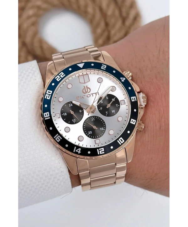 Erkek Kol Saati Tüm Fonksiyonlar Aktif Rose Gold Sdb003