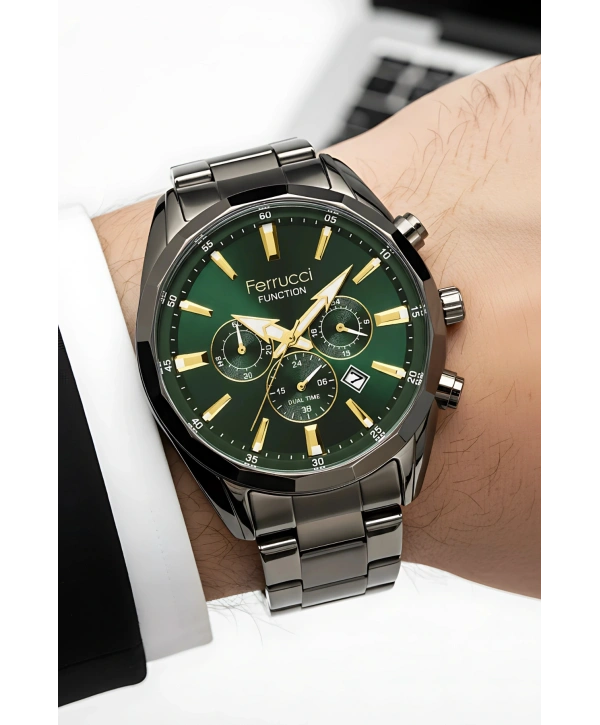 Function Erkek Kol Saati Çelik Kordon Füme Bileklik Hediyeli 3atm sdfer061