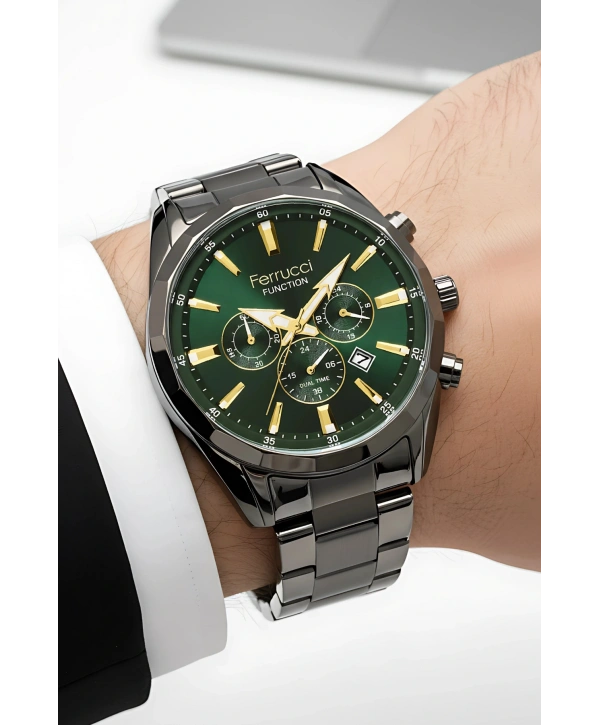 Function Erkek Kol Saati Çelik Kordon Füme Bileklik Hediyeli 3atm sdfer061