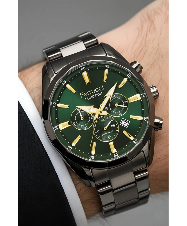 Function Erkek Kol Saati Çelik Kordon Füme Bileklik Hediyeli 3atm sdfer061