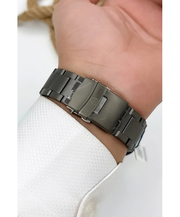 Sergio Tacchini Premium Lüx Çelik Kordon Erkek Kol Saati Füme stsd005