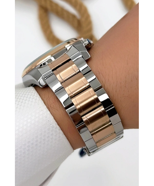 Sergio Tacchini Premium Lüx Çelik Kordon Erkek Kol Saati Rose-yeşil Stsd008