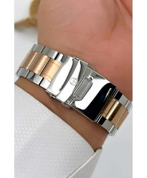 Sergio Tacchini Premium Lüx Çelik Kordon Erkek Kol Saati Rose-yeşil Stsd008