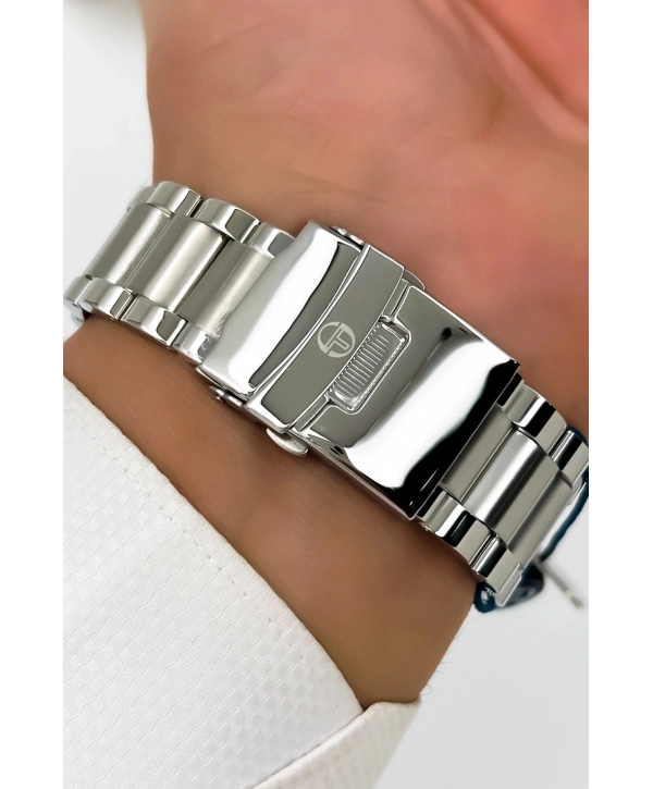 Sergio Tacchini Premium Lüx Çelik Kordon Erkek Kol Saati Gümüş-mavi Stsd010