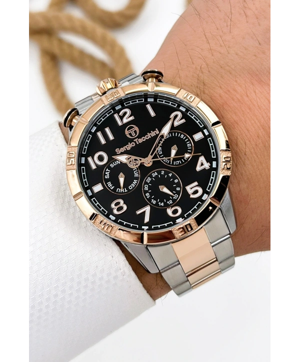 Sergio Tacchini Premium Lüx Çelik Kordon Erkek Kol Saati Gümüş-rose Stsd009