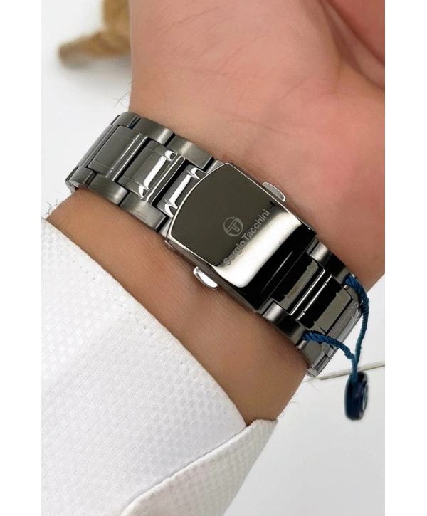 Sergio Tacchini Premium Lüx Çelik Kordon Erkek Kol Saati Füme Stsd007