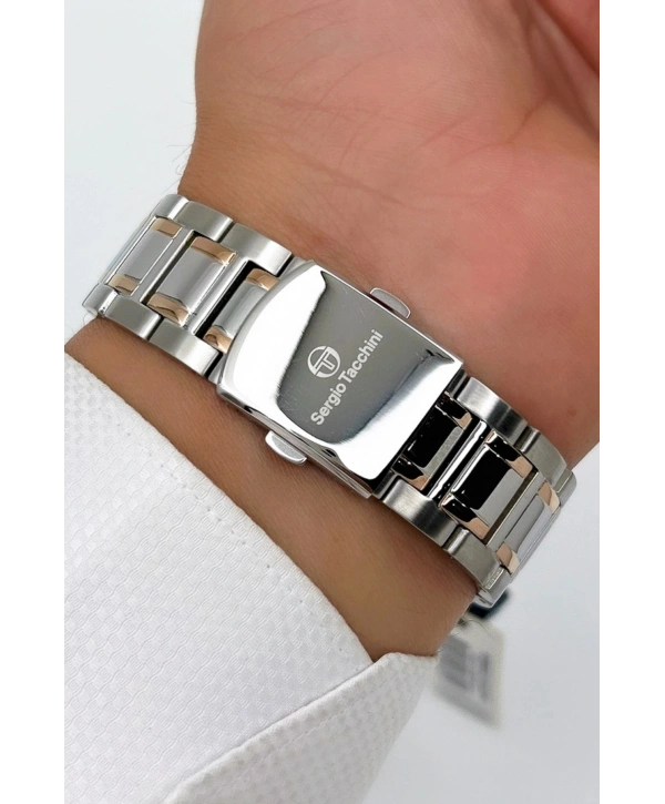 Sergio Tacchini Premium Lüx Çelik Kordon Erkek Kol Saati Gümüş-rose Stsd007