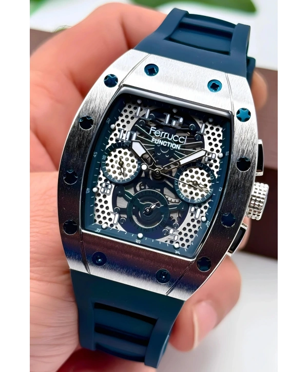 Function Erkek Kol Saati Silikon Kordon Bileklik Hediyeli 3atm Mavi Sdfer066