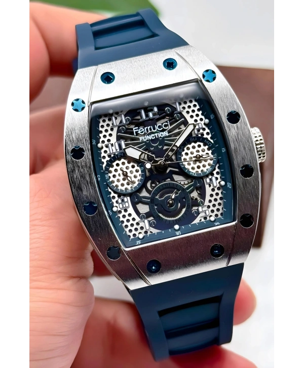 Function Erkek Kol Saati Silikon Kordon Bileklik Hediyeli 3atm Mavi Sdfer066