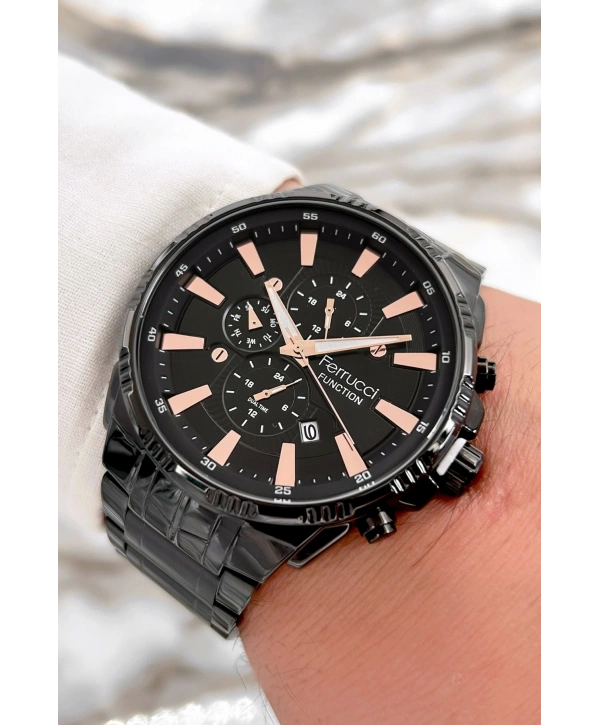 Siyah Yeni Sezon Çelik Kordon Function Erkek Kol Saati Sdfer072