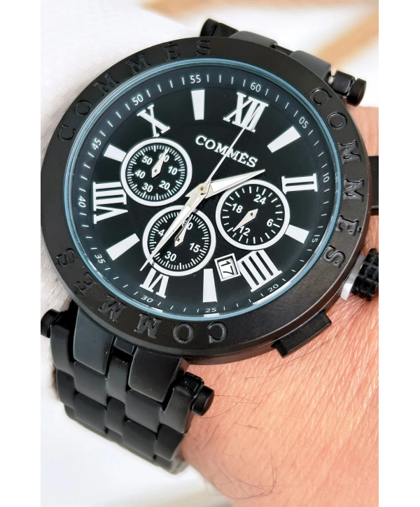 Commes Erkek Kol Saati Fonksiyonlar Aktif Siyah Renk Çelik Kordon Sdcms033