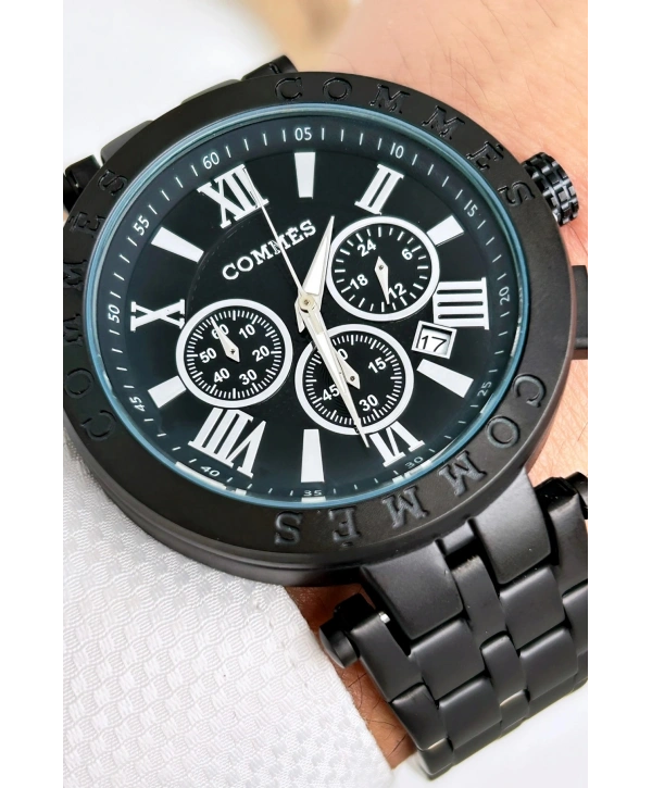 Commes Erkek Kol Saati Fonksiyonlar Aktif Siyah Renk Çelik Kordon Sdcms033