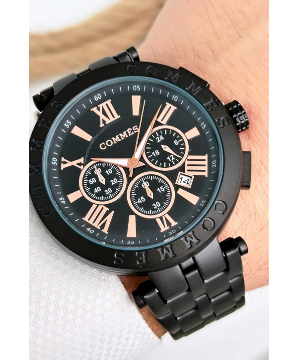 Commes Erkek Kol Saati Fonksiyonlar Aktif Siyah Renk Çelik Kordon Sdcms033