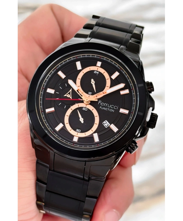 Çelik Kordon Function Erkek Kol Saati Siyah Yeni Sezon Sdfer084