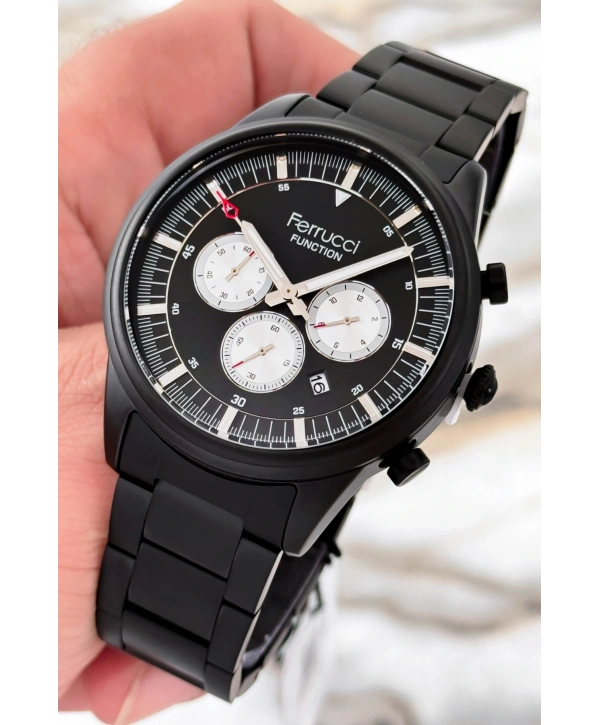 Çelik Kordon Function Erkek Kol Saati Siyah 3atm Suya Dayanıklı Sdfer085