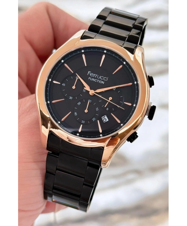 Function Erkek Kol Saati Siyah Çelik Kordon 3atm Suya Dayanıklı Sdfer090