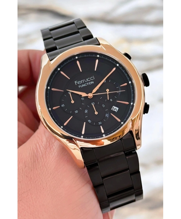 Function Erkek Kol Saati Siyah Çelik Kordon 3atm Suya Dayanıklı Sdfer090