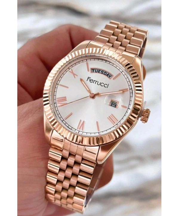 Function Erkek Kol Saati Rose Çelik Kordon 3atm Suya Dayanıklı Sdfer092