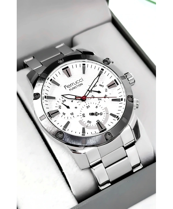 Function Erkek Kol Saati Gümüş-beyaz Çelik Kordon 3atm Suya Dayanıklı Sdfer093
