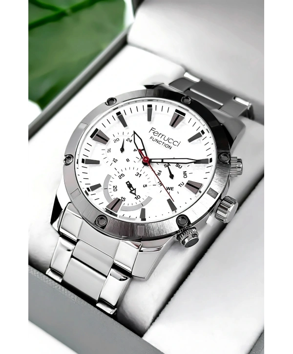 Function Erkek Kol Saati Gümüş-beyaz Çelik Kordon 3atm Suya Dayanıklı Sdfer093