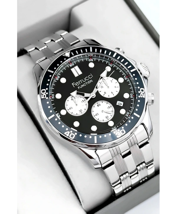 Function Erkek Kol Saati Gümüş-yeşil Çelik Kordon 3atm Suya Dayanıklı Sdfer095