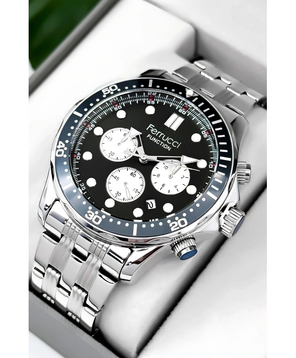 Function Erkek Kol Saati Gümüş-yeşil Çelik Kordon 3atm Suya Dayanıklı Sdfer095