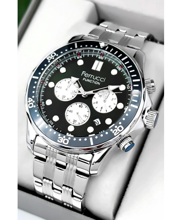 Function Erkek Kol Saati Gümüş-yeşil Çelik Kordon 3atm Suya Dayanıklı Sdfer095