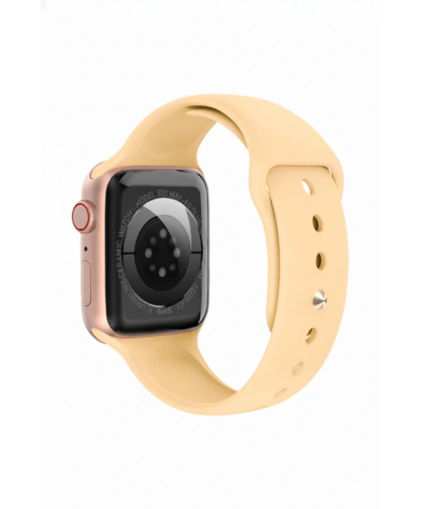 Fc Smart S10 Max – Bluetooth Arama, Spor Modları, Alüminyum Kasa Akıllı Saat Rose-Bej