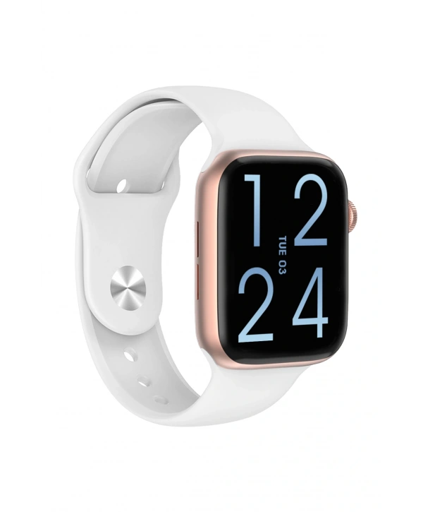 FC Smart S10 Max – Bluetooth Arama, Spor Modları, Alüminyum Kasa Akıllı Saat Rose-Beyaz