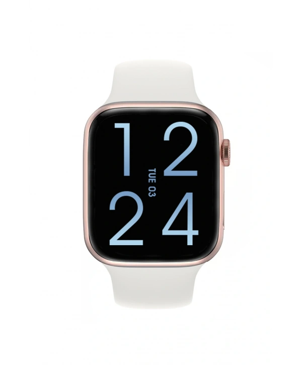 FC Smart S10 Max – Bluetooth Arama, Spor Modları, Alüminyum Kasa Akıllı Saat Rose-Beyaz