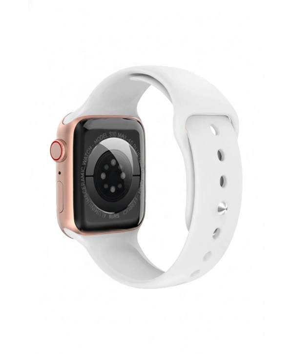 FC Smart S10 Max – Bluetooth Arama, Spor Modları, Alüminyum Kasa Akıllı Saat Rose-Beyaz