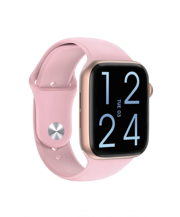 FC Smart S10 Max – Bluetooth Arama, Spor Modları, Alüminyum Kasa Akıllı Saat Pembe-Rose