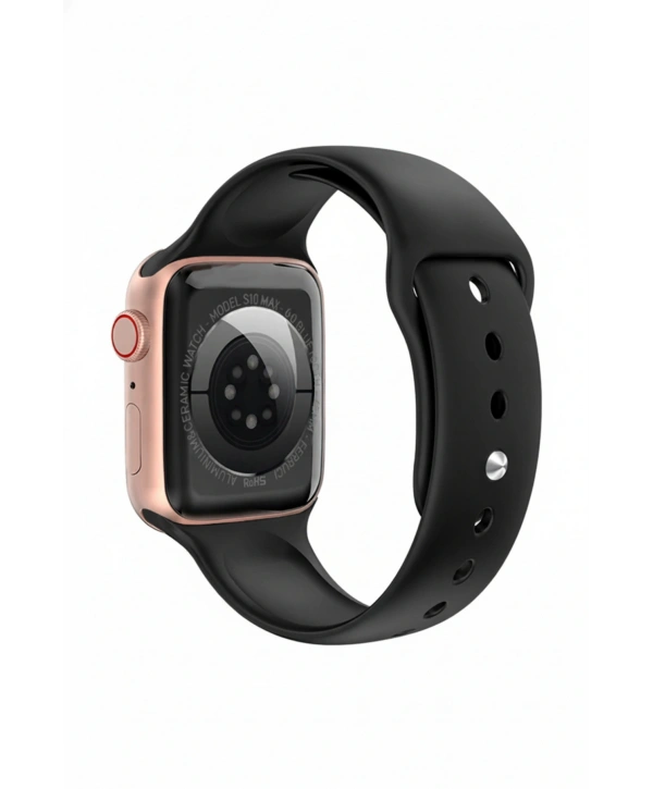 FC Smart S10 Max – Bluetooth Arama, Spor Modları, Alüminyum Kasa Akıllı Saat Siyah-Rose