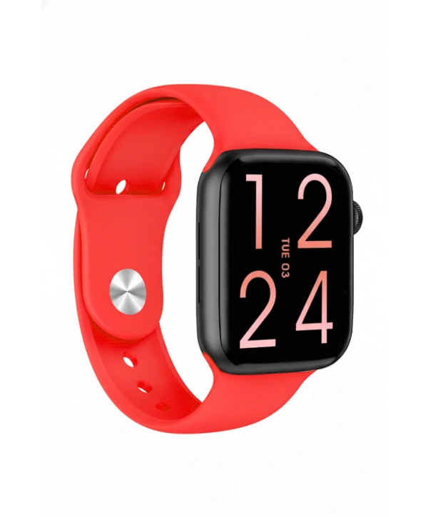 Fc Smart S10 Max – Bluetooth Arama, Spor Modları, Alüminyum Kasa Akıllı Saat Kırmızı-Siyah