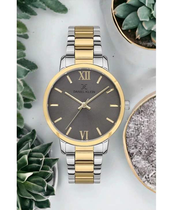 Kadın Kol Saati Gold-gümüş Renk Çelik Kordon&kasa Dke.1.10006.5 Sddk074